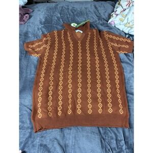 OXKNITSTORE Knit Zip Sweater Polo Shirt - Mens XL - Oxknit Store Fits Like L